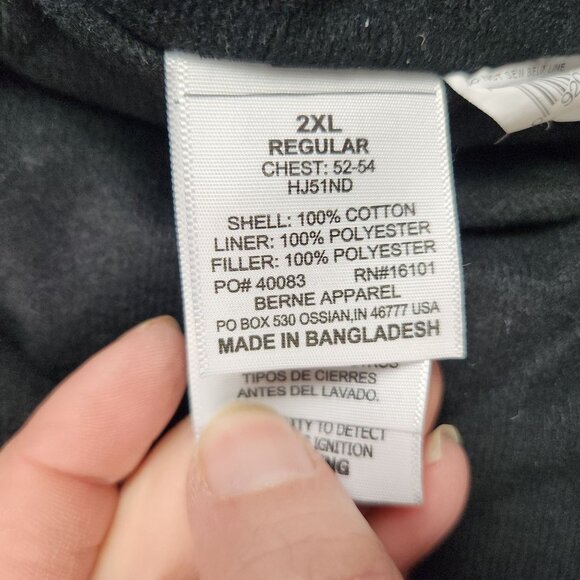 BERNE Canvas Jacket Men's 2XL Regular Quilt Lined Workwear Barn Hooded Azteca - Picture 12 of 15